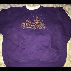 3/$22vintage grandma purple layered collar sweater
